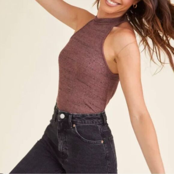 Project Social T Marling Mock Neck Fitted Tank - Picture 3 of 6